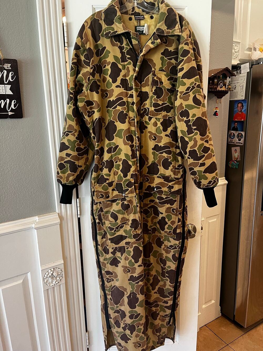 Vintage Saftbak Coveralls Duck Camo Hunting USA Insulated Outdoors XL Western